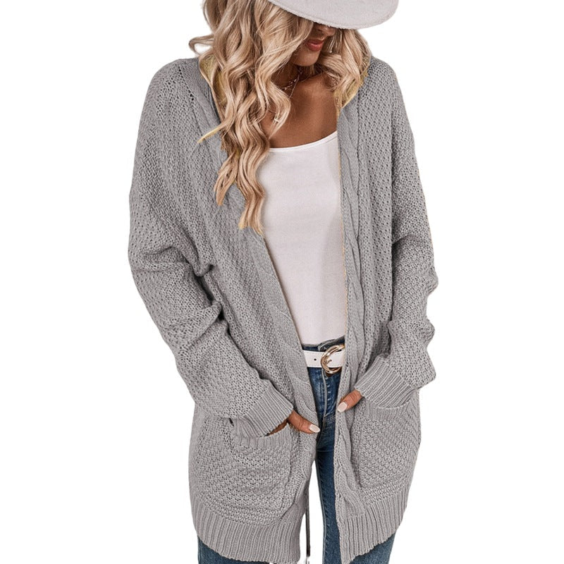 Damen Strickcardigan Großzügig Mit Taschen Elegantes Design