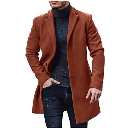 Herren Wintermantel Modern Elegant Schwarz