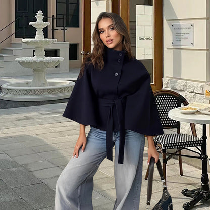 Damen Wickeljacke Elegant Mit Gürtel