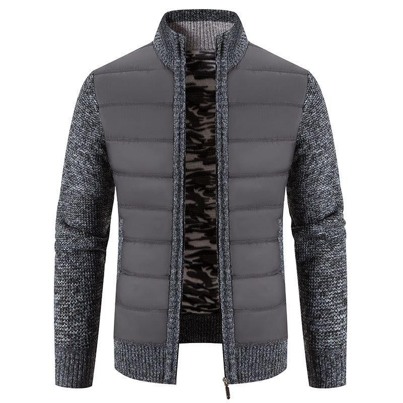 Herren Steppjacke Modern Strick Muster