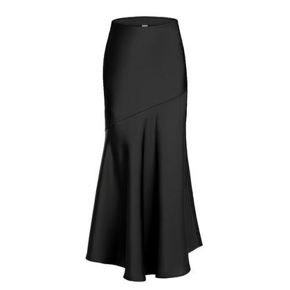 Damen Maxirock Elegant Fließend Diagonale Nähte