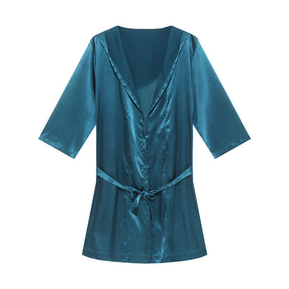 Herren Bademantel Soft Satin Qualität