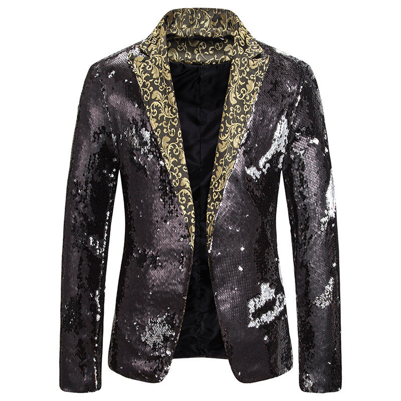 Herren Glamour Blazer mit Pailletten Effekt