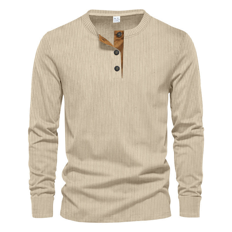 Herren Langarmshirt Strukturiert Modernes Design