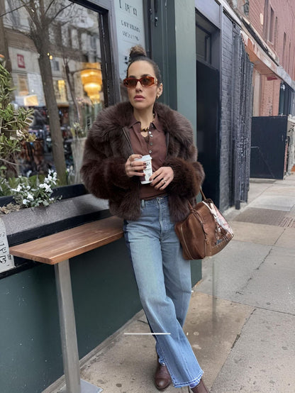 Damen Stylish Kunstpelz Winterjacke Trendy Damenmantel
