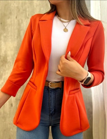 Frauen Blazer Elegant Taillierte Form Lange Ärmel - IdealeKleiden