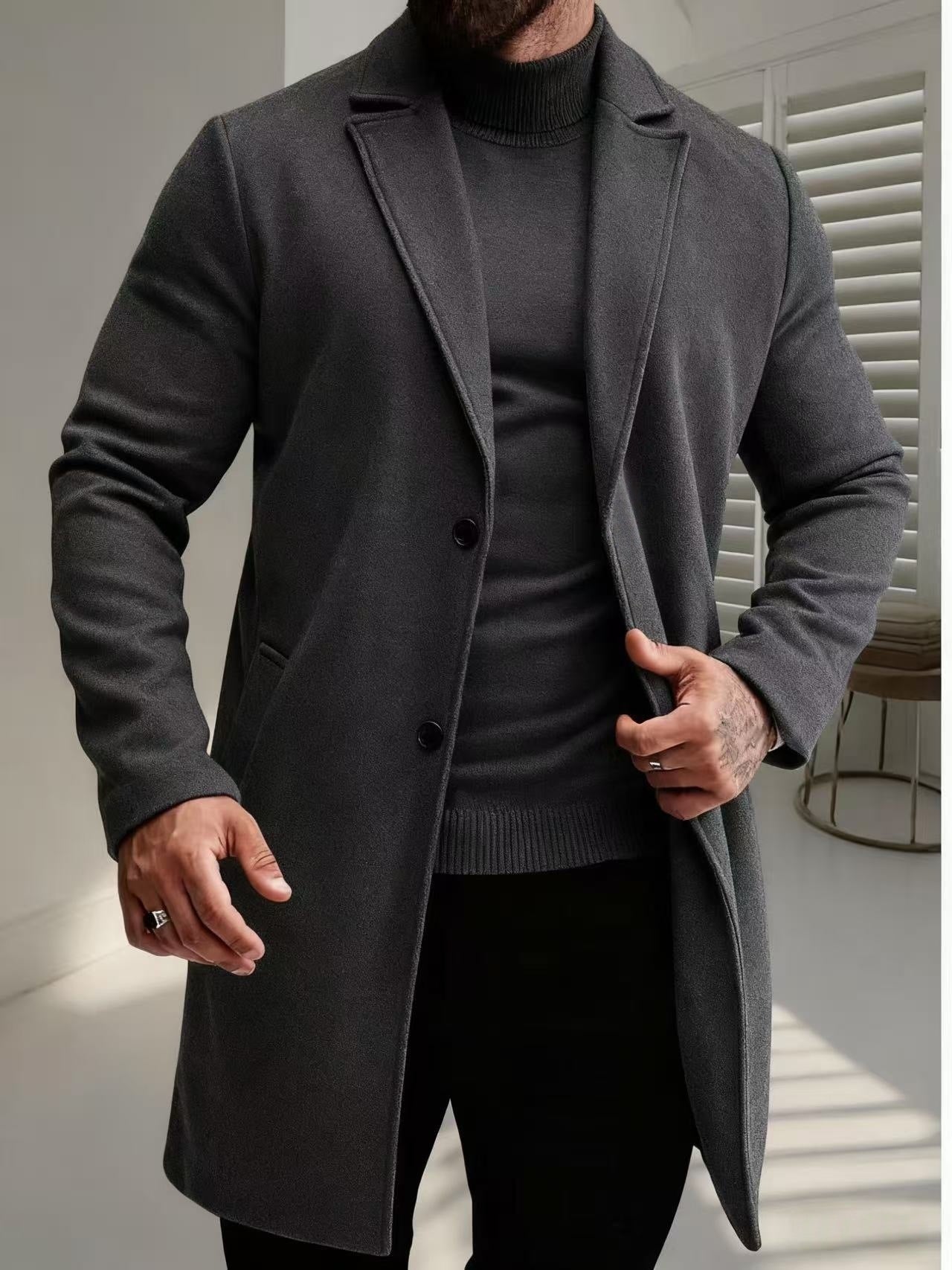 Herren Wollmantel Elegant Stylish Winter