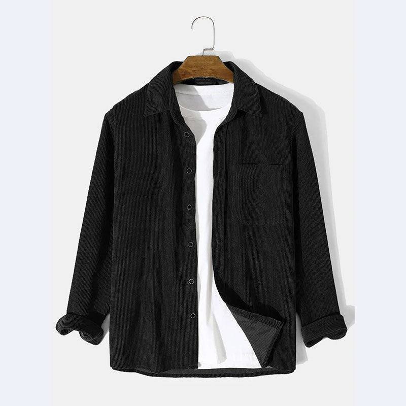 Herren Cordjacke Elegant Strukturiert mit Brusttasche