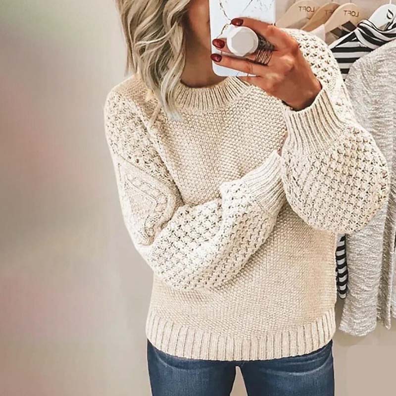 Eleganter Strickpullover Einfarbig