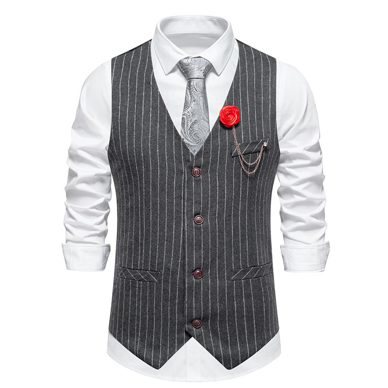 Herren Weste Slim Fit Hahnentrittmuster Elegant