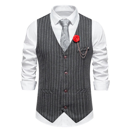 Herren Weste Slim Fit Hahnentrittmuster Elegant