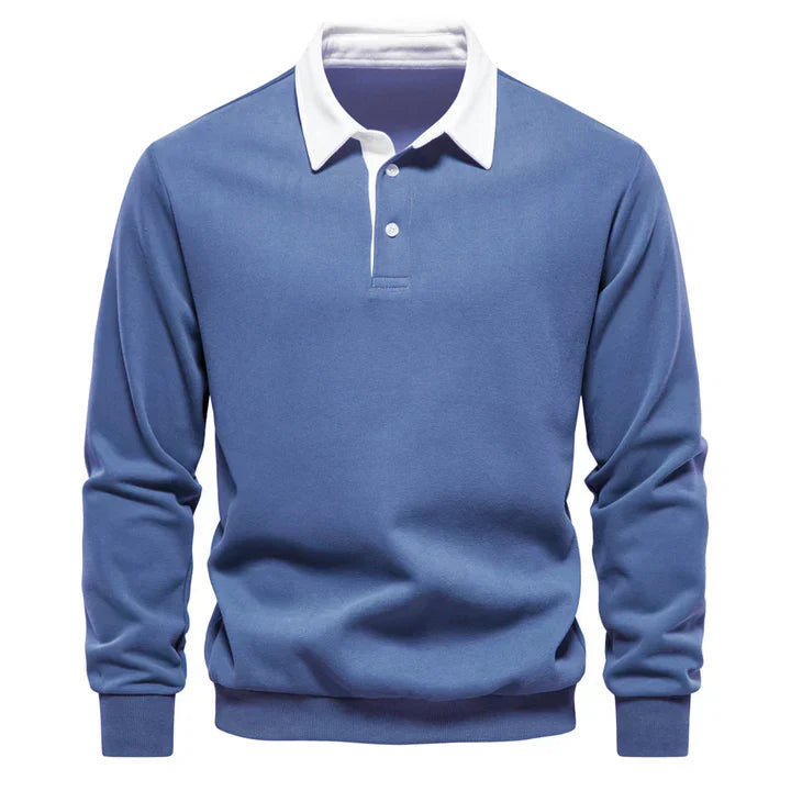 Herren Polo Langarm Klassisch Elegent