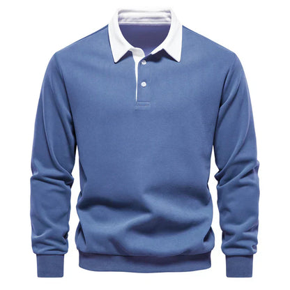 Herren Polo Langarm Klassisch Elegent