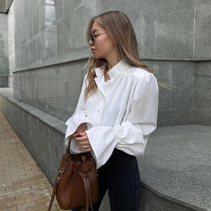 Damenbluse Elegant Voluminöse Ärmel Chic