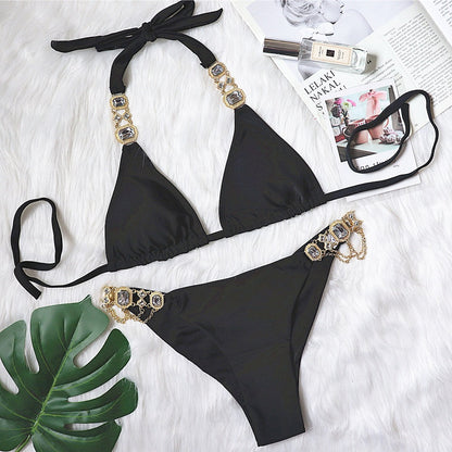 Glitzer Badeanzug Damen Diamant Effekt