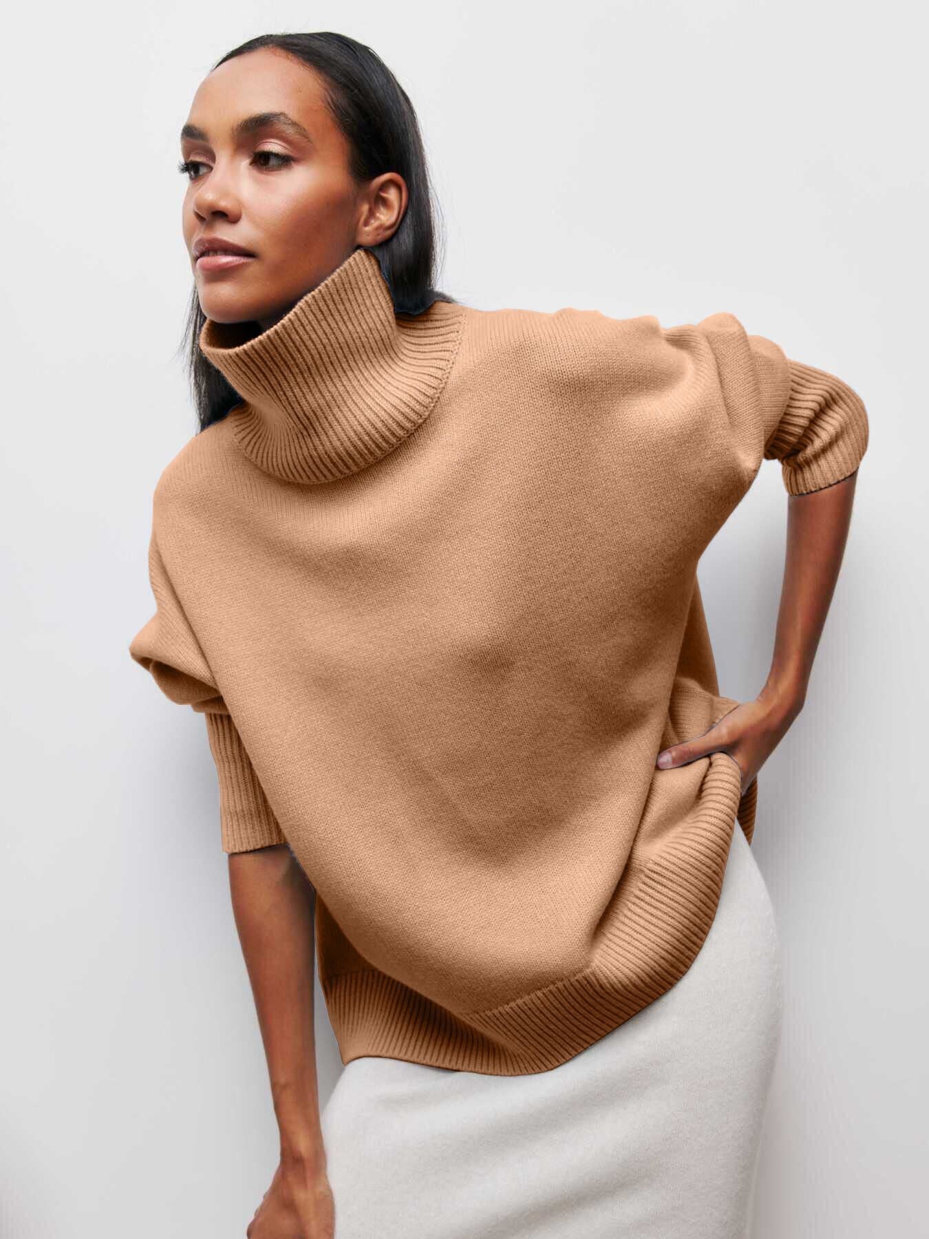Damen Oversized Pullover Weich Struktur