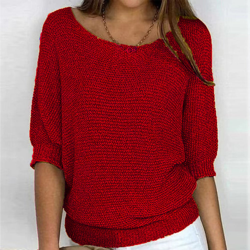 Eleganter Einfarbiger Pullover