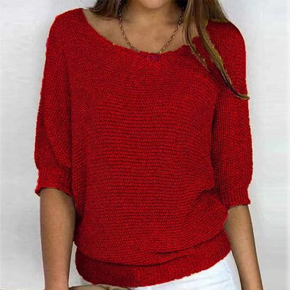 Eleganter Einfarbiger Pullover