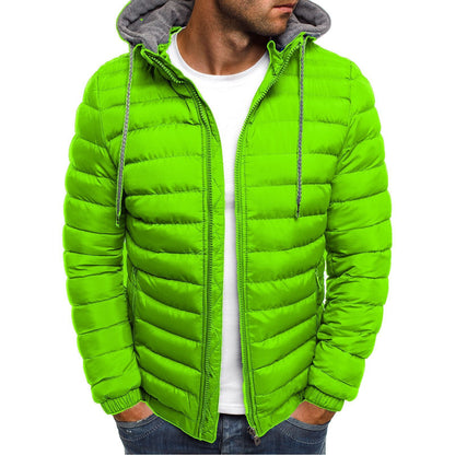 Herren Steppjacke Leicht Kapuze Hochkragen Outdoor