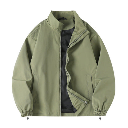 Herren Windbreaker Jacke Sportlich Mit Kragen Und Taschen