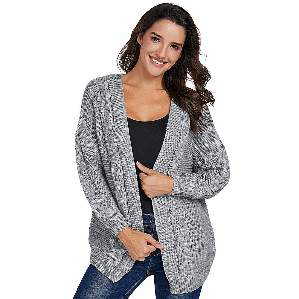 Großzügige Strickjacke Übergröße Offen Vorne