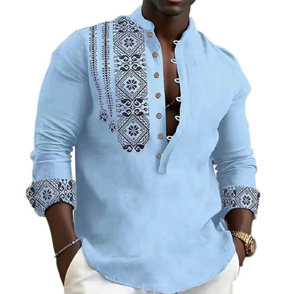 Herren Hemd Langarm Ethno Style Modern