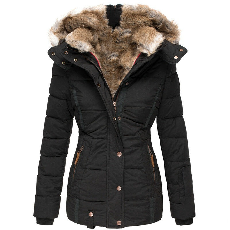 Damen Oversized Parka Jacke Kapuze Taschen Winter