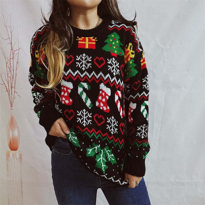 Weihnachtsstrickpullover Mit Schneemuster