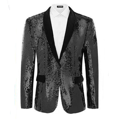 Herren Abendanzug Elegant Glanz Pailletten