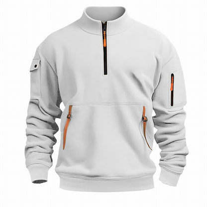 Herren Outdoor Pullover Praktisch Reißverschluss Taschen