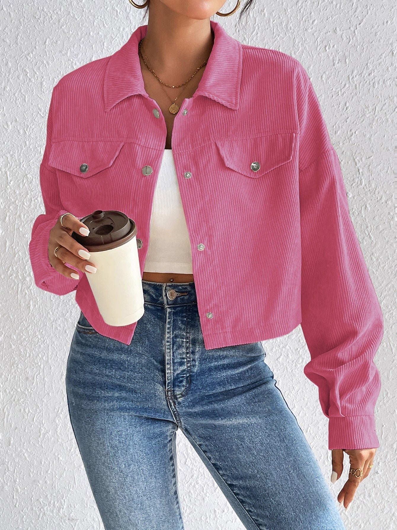 Frauen Vintage Jacke Elegant Retro Look