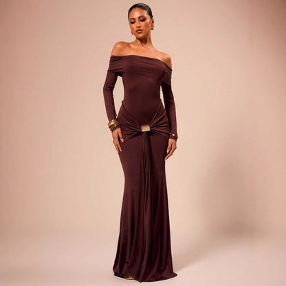 Elegantes Abendkleid Schulterfrei Damenkleid - IdealeKleiden