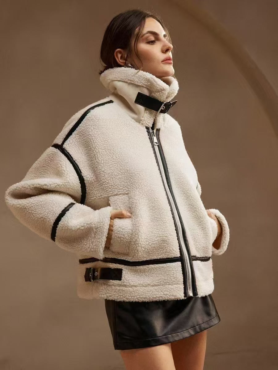 Damen Steppjacke Warm Hochkragen Mit Taschen