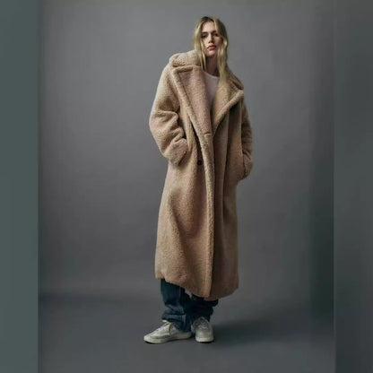 Lange Teddyjacke Damen Warm