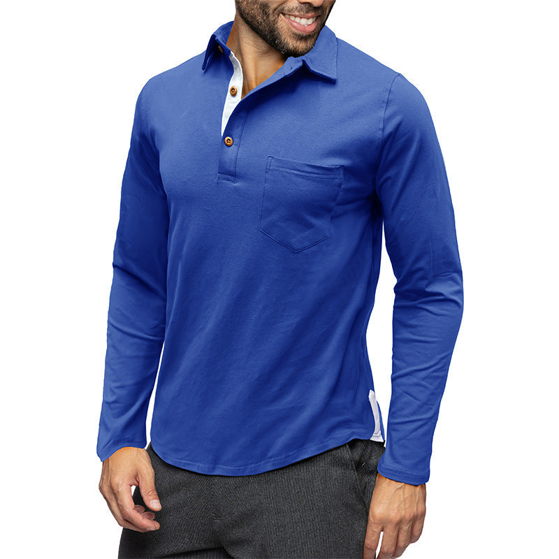 Slim Fit Poloshirt Langarm Baumwolle Elegant