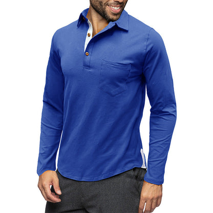 Slim Fit Poloshirt Langarm Baumwolle Elegant