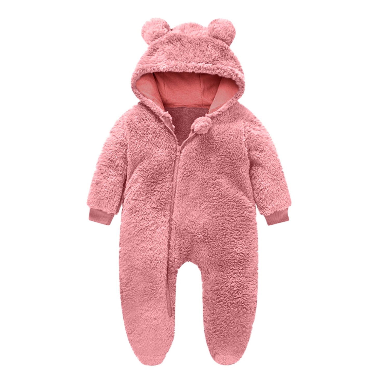 Kinder Fleece Overall Bärenohren Kuschelwarm