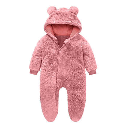 Kinder Fleece Overall Bärenohren Kuschelwarm