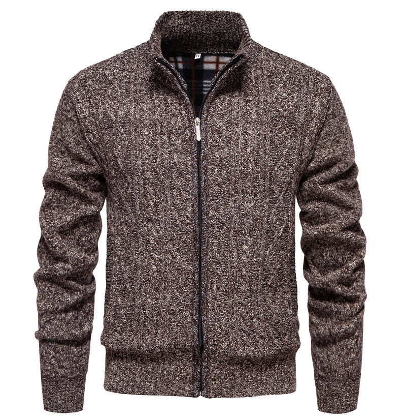 Herren Strickjacke Hochkragen Reißverschluss Sportlich