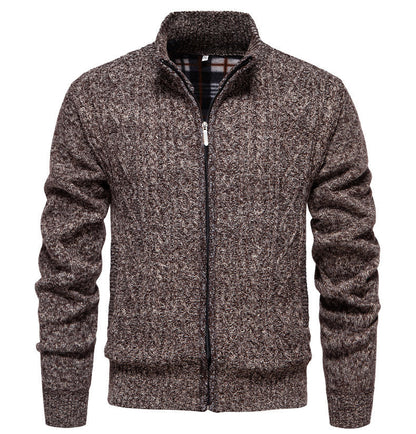 Herren Strickjacke Hochkragen Reißverschluss Sportlich