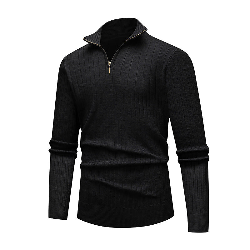 Herren Strickpullover Modern Stehkragen Reißverschluss Qualität