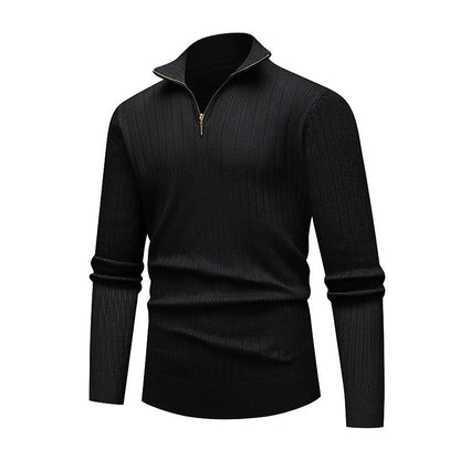 Herren Strickpullover Modern Stehkragen Reißverschluss Qualität