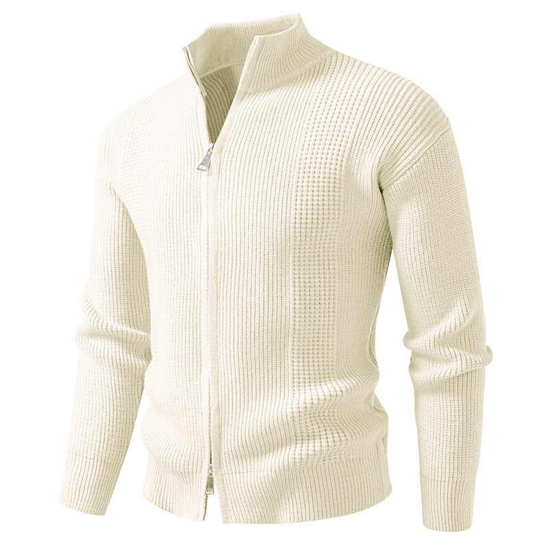 Herren Strickjacke Hochkragen Modern Schnellverschluss