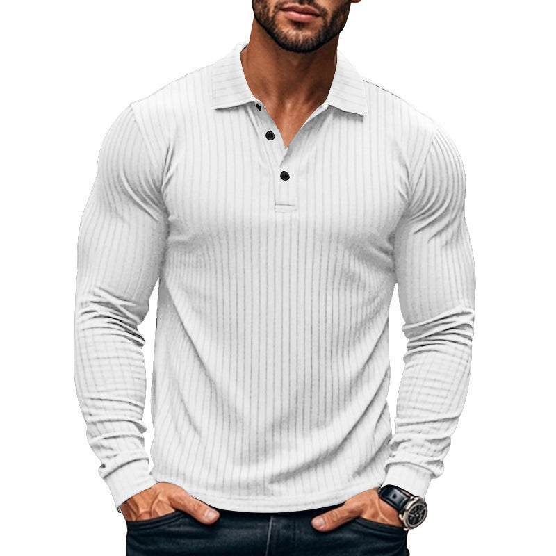 Herren Langarm-Shirt Strukturiertes Muster Modern