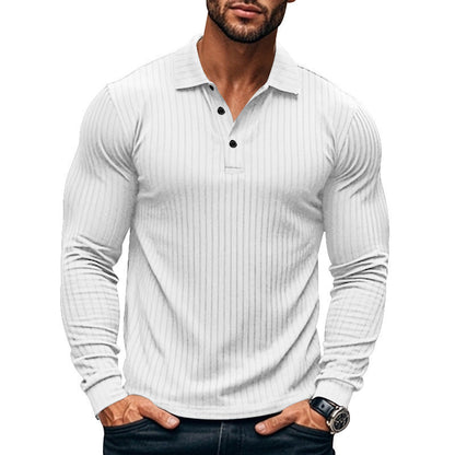 Herren Langarm-Shirt Strukturiertes Muster Modern