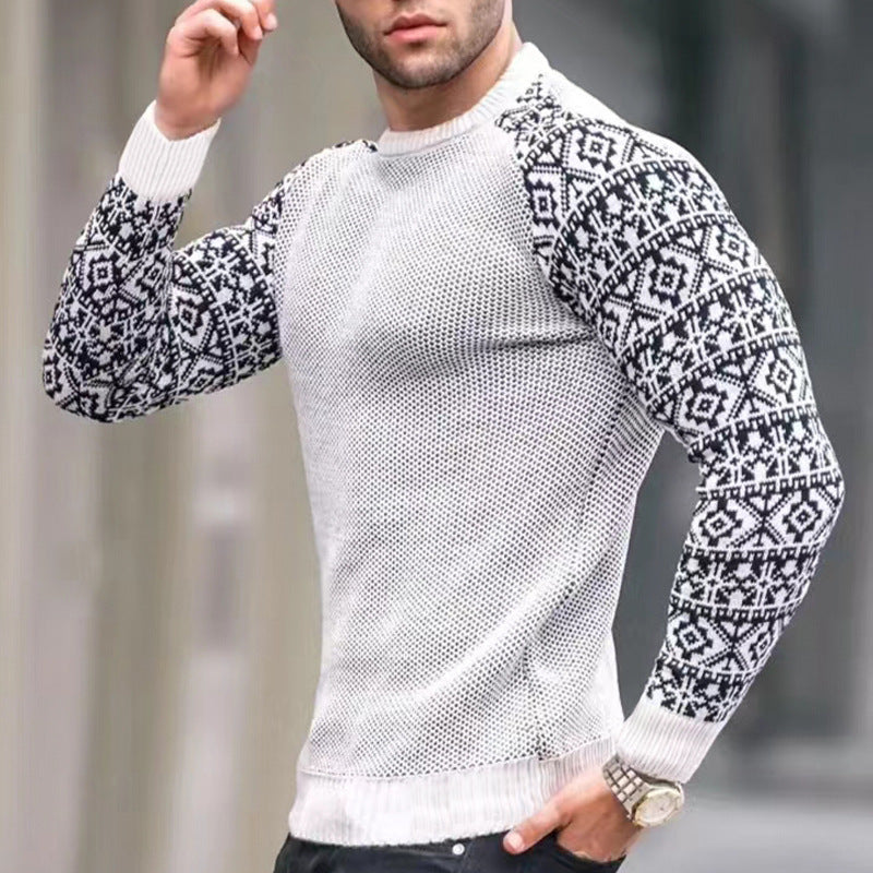 Herren Strickpullover Grafisches Muster Trendy Style