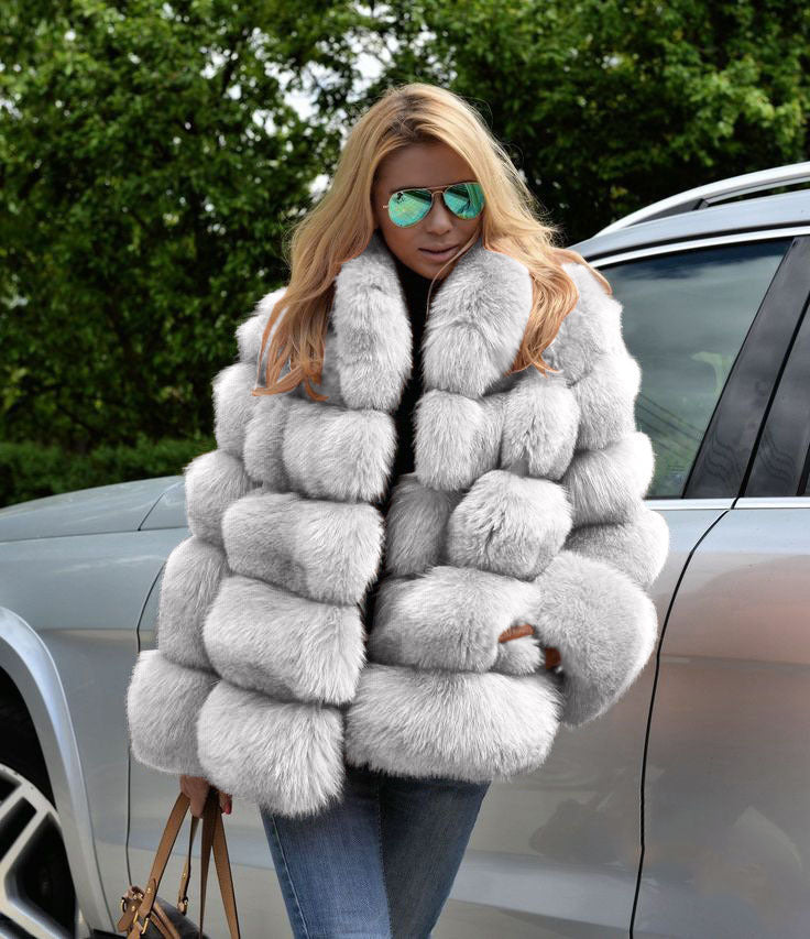 Damen Kunstpelz Jackett Trendy Wintermode