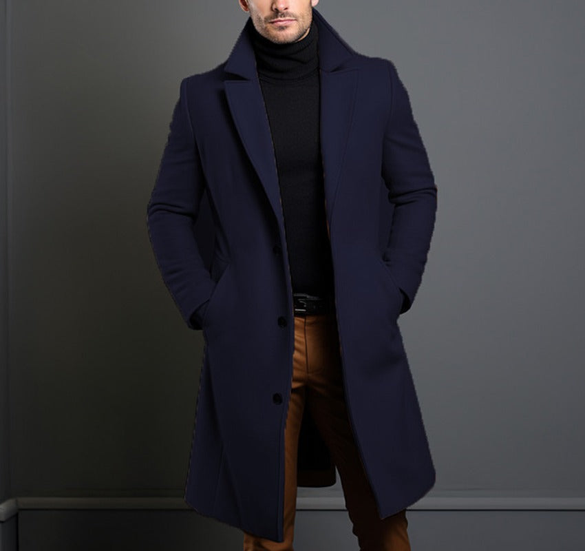 Herren Wollmantel Elegant Schlank Modern