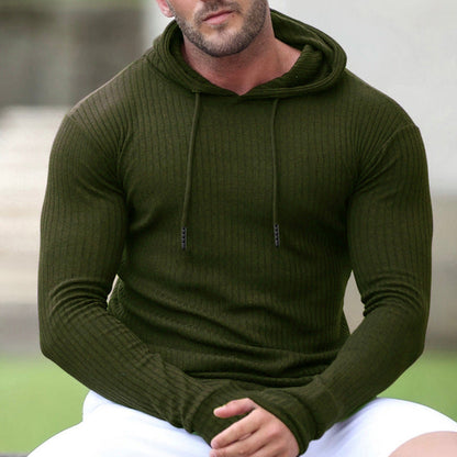 Herren Kapuzenpullover Trendy Rippmuster
