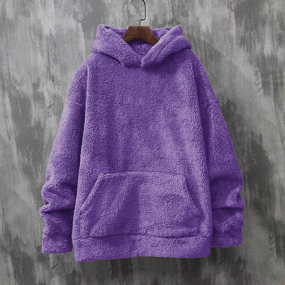 Damen Hoodie Kuschel Fleece Kapuze Tasche